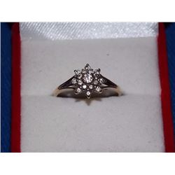 RING - ½ CT (17) BRILLIANT CUT DIAMONDS IN 14K GOLD SETTING - INCLUDES APPRAISAL $1480