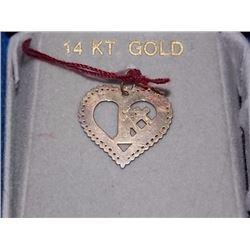 PENDANT - #1 HEART - 14K YELLOW GOLD