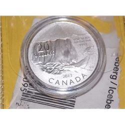 SILVER COIN - 2013 CDA  ARCTIC WHALE - $20 FACE VALUE - 1/4 OUNCE .9999 FINE SILVER