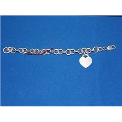 BRACELET - .925 CHARM BRACELET WITH LOBSTER CLAST - INCLUDES .925 SILVER HEART CHARM - RETAIL ESTIMA