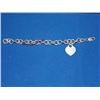 Image 1 : BRACELET - .925 CHARM BRACELET WITH LOBSTER CLAST - INCLUDES .925 SILVER HEART CHARM - RETAIL ESTIMA