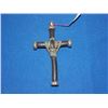Image 1 : PENDANT - LARGE LEATHER & STEEL CROSS