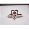 Image 1 : RING - CENTER RUBY IN 10K YELLOW GOLD SETTING - HEART DESIGN - RETAIL ESTIMATE $350