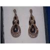 Image 1 : EARRINGS- NEW .25CTW BLUE & WHITE DIAMONDS (20PC) IN STERLING SILVER SETTING - TWIST / DANGLE DESIGN