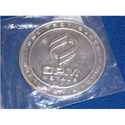 SILVER ROUND - 1 TROY OUNCE .999 FINE SILVER ROUND - MINTED BY OHIO PRECIOUS METALS (OPM)