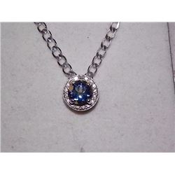 NECKLACE - OCEAN BLUE MYSTIC TOPAZ & DIAMOND IN STERLING SILVER SETTING - 18" CHAIN - RETAIL ESTIMAT