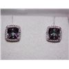 Image 1 : EARRINGS- NEW 2 CTW PRINCESS FACETED MYSTIC TOPAZ & DIAMOND IN STERLING SILVER SETTINGS - INCLUDES C