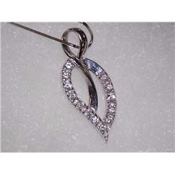 PENDANT - CUBIC ZIRCONIA IN STERLING SILVER SETTING - RETAIL ESTIMATE $150