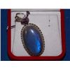 Image 1 : PENDANT - POLISHED LABORADITE IN STERLING SILVER SETTING - 2" LONG