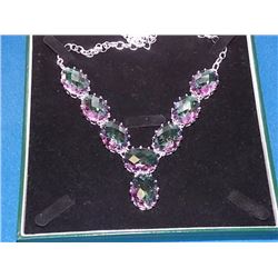 NECKLACE - UNIQUELY GORGEOUS MUSEUM SIZE MYSTIC TOPAZ - AWESOME 500CT(8PC) CUSHION CUT OVAL MYSTIC T