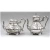 Image 1 : CONTINENTAL SILVER TEA POT AND COFFEE POT, Italian. 20th Century. (.800 Fine) Each fluted vesse...