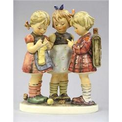 HUMMEL PORCELAIN GROUP "SCHOOL GIRLS", German. Height 9 1/2". $400/600...