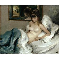 MARCEL DYF (French. 1899-1985), "Good Morning". Signed Dyf l/r., Oil on Canvas. Measuring 18...