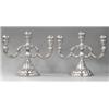Image 1 : PAIR OF CONTINENTAL SILVER THREE LIGHT CANDELABRA, German. Circa 1900-1910. Each circular base...