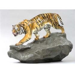 LARGE ROYAL DOULTON PORCELAIN FIGURE "TIGER ON ROCK", English. Model No. HN 2639. Height 12". W...