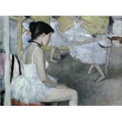 FRANCOIS GALL (French. 1912-1987), "Ballerinas". Signed F. Gall, Paris l/r., Oil on Canvas. M...