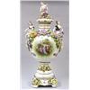 Image 1 : CONTINENTAL PORCELAIN URN, COVER AND STAND, German. Circa 1900. Transfer printed with maidens i...