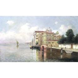 V. CORNARI (Italian. 20th Century), "Venice". Signed V. Corni l/l., Oil on Canvas. Measuring...