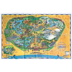 1968 Disneyland Map Signed by Bob Gurr.