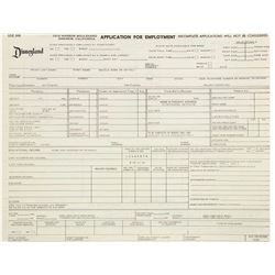 Disneyland Employment Application.