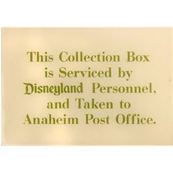 Disneyland Post Office Box Plaque.