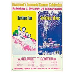 Disneyland's Tencennial Celebration Ticket Poster.