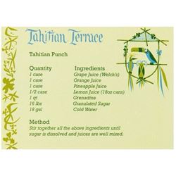 Tahitian Terrace Recipe Card.