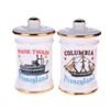 Image 1 : "Mark Twain" & "Columbia" Salt and Pepper Shaker Set.