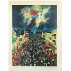 "Olympic Night" Disneyland Lithograph.