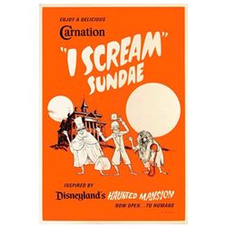 Haunted Mansion  I Scream  Sundae Silkscreened Poster.