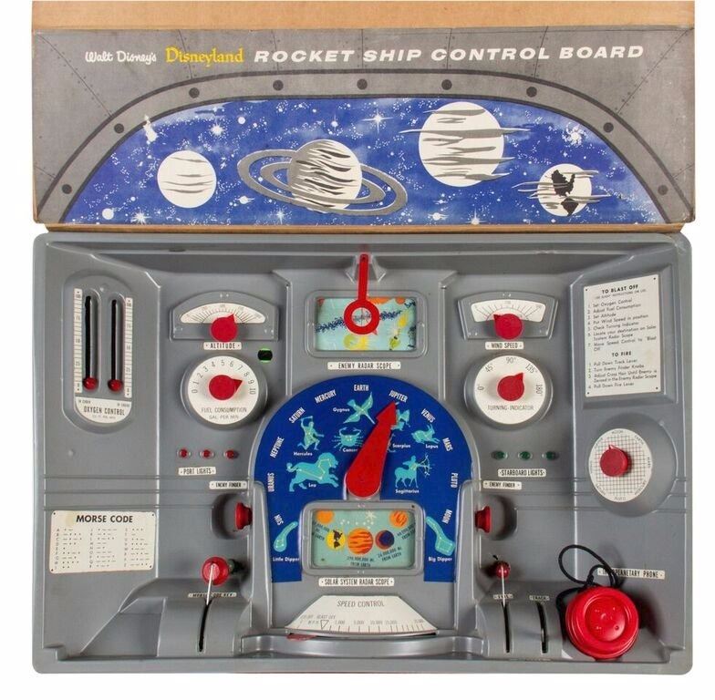 Toy Rocket Control Panel Disneyland Rocket Ship Control Board Toy in Box.