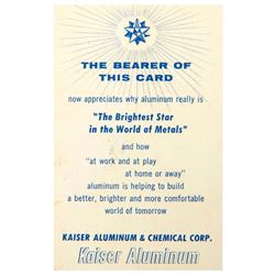 Kaiser Aluminum "Alumination Card".