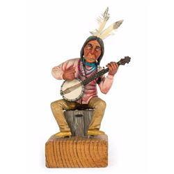 Indian Playing Banjo Maquette.