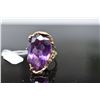 Image 2 : 20 ct Synthetic Amethyst Ring - 14K Yellow Gold, 13.5 grams