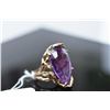 Image 8 : 20 ct Synthetic Amethyst Ring - 14K Yellow Gold, 13.5 grams