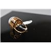 Image 8 : White Cultured Mabe Pearl Ring, 17mm, Reticulated Basket Band Design, 14K Yellow Gold, 8.9 grams