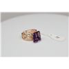 Image 2 : Octagonal Cut Amethyst Ring - 12x10.2x6.6mm Amethyst Approx 5.25 ct, Unmarked Gold (tested 10K), 4.6