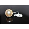 Image 1 : Cultured Mabe Pearl & Diamond Ring - 15mm Pearl, 34 Round Brilliant Cut Diamonds Approx .17 ct, 14K 