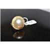 Image 2 : Cultured Mabe Pearl & Diamond Ring - 15mm Pearl, 34 Round Brilliant Cut Diamonds Approx .17 ct, 14K 