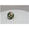 Image 25 : Emerald & Diamond Cluster Ring, 8 Emerald Cabochons 3.5X4.5mm, 35 Round Single Cut Diamonds Approx .