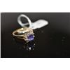 Image 2 : Tanzanite & Diamond Ring 5.2 x 4.1 x 3mm, Approx .50 ct, 10 Brilliant Cut Diamonds Approx .20 ct, 14