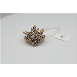 Stepped Star Diamond Cluster Ring - Approx .15 ct Brilliant Cut Diamond, 42 Brilliant Cut Diamonds A