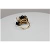 Image 8 : Pearls and Black Coral Cluster Ring  - 4 Black Coral Beads (6.5-7.5mm), 2 Black Coral Cabochons (6.5