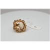 Image 1 : Opal Cabochon Ring, Reticulated Branch Design, 7 x 9mm, 14K Gold, 9 grams