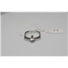 Image 1 : Square Shank Cubic Ziconia Band Ring - Round Faceted CZ Approx .40 ct, Sterling, 3.4 grams