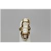 Image 1 : Diamonds & Pearl Ring -  8x28mm Freshwater Baroque Pearl, 3 Round Brilliant Cut Diamonds Approx .06 