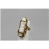 Image 2 : Diamonds & Pearl Ring -  8x28mm Freshwater Baroque Pearl, 3 Round Brilliant Cut Diamonds Approx .06 