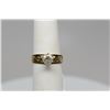 Image 1 : Diamond Band Ring - 1 Diamond .50 ct, 14K Gold w/Black Enamel, 2.3 g