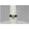 Image 2 : Diamond Band Ring - 1 Diamond .50 ct, 14K Gold w/Black Enamel, 2.3 g