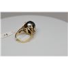Image 11 : Black Tahitian Pearl & Diamond Ring - 14mm Cultured Pearl, 1 Round Diamond Approx .03 ct, 14K Yellow